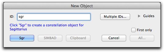 New object dialog